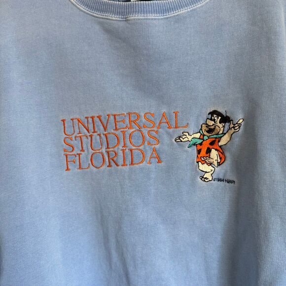 Vintage 1984 Universal Studios Florida Crewneck Sweatshirt Fred Flintstone XL - Picture 2 of 12